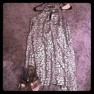 Michael Kors cheetah print silver chain dress